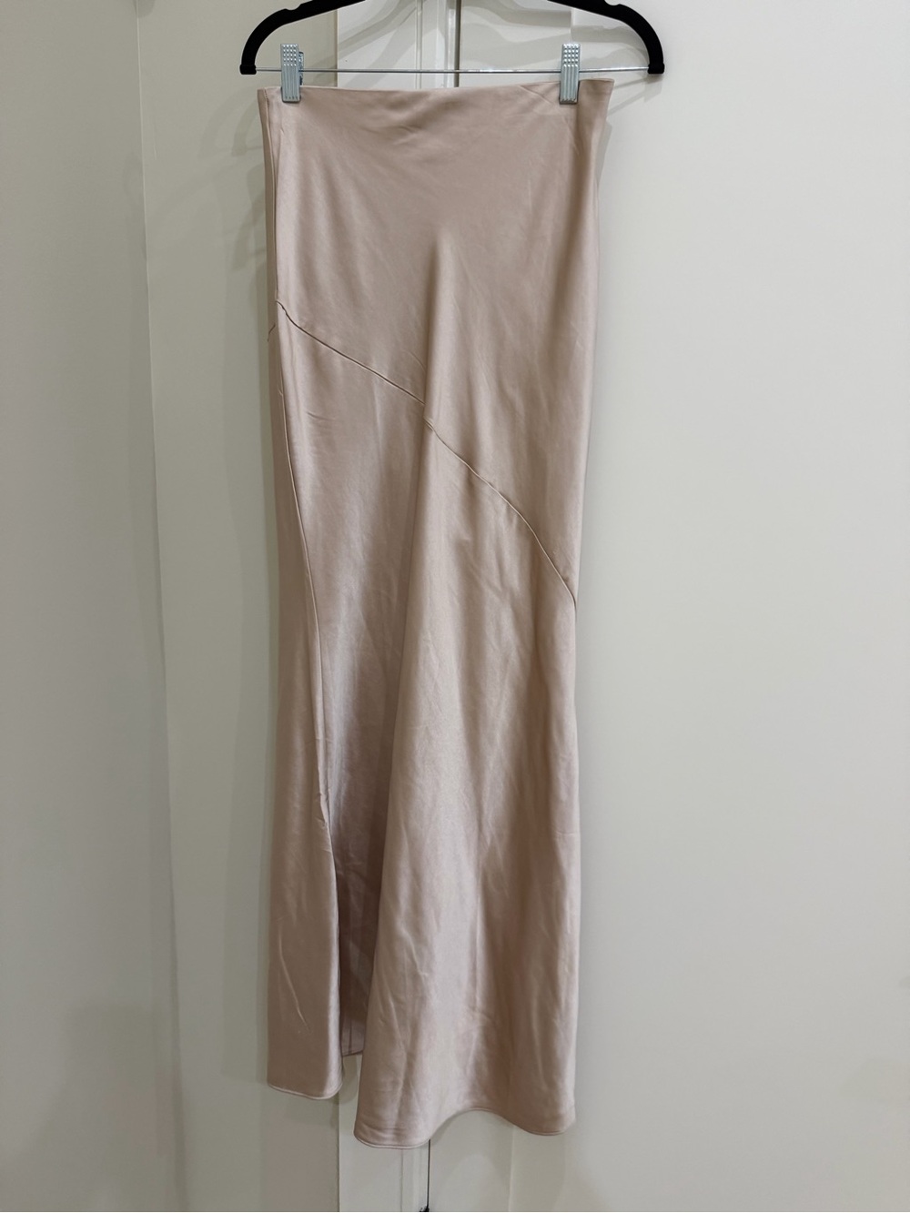 Aqua Blush Satin Maxi Slip Skirt